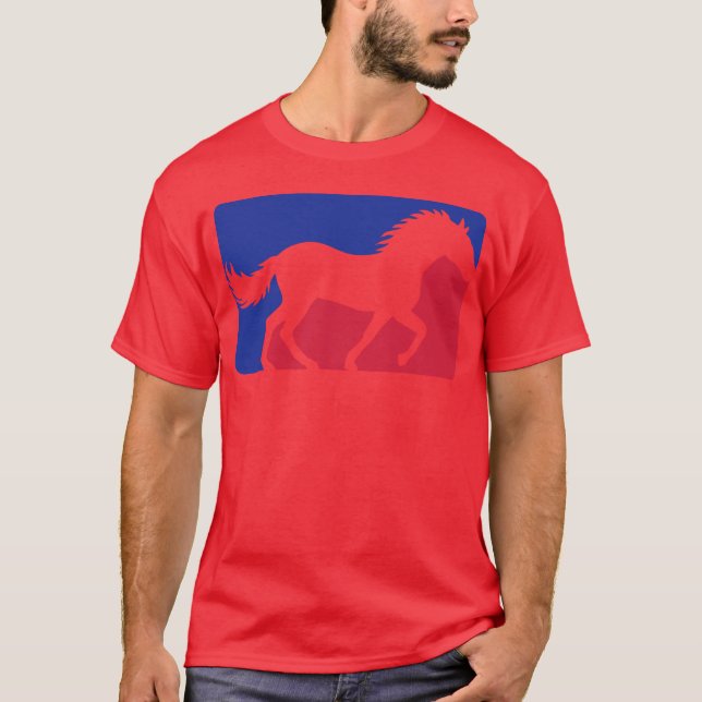Camiseta Caballo rojo azul deporte amigo (Anverso)