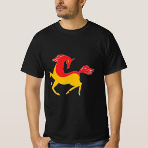 Camiseta Caballo rojo y amarillo