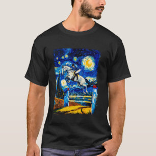 Camiseta Caballo Saltando Caballo Show Ecuestre Noche estre
