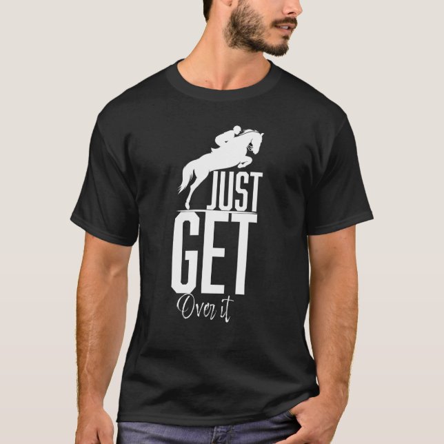 Camiseta Caballo Saltando Cita Simplemente Supéralo - Ecues (Anverso)