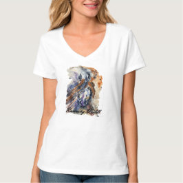 Camiseta Caballo salvaje en funcionamiento, pintura acuarel
