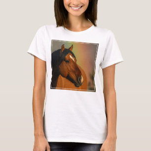 Camiseta Caballo salvaje, Luz dorada y Arcoíris