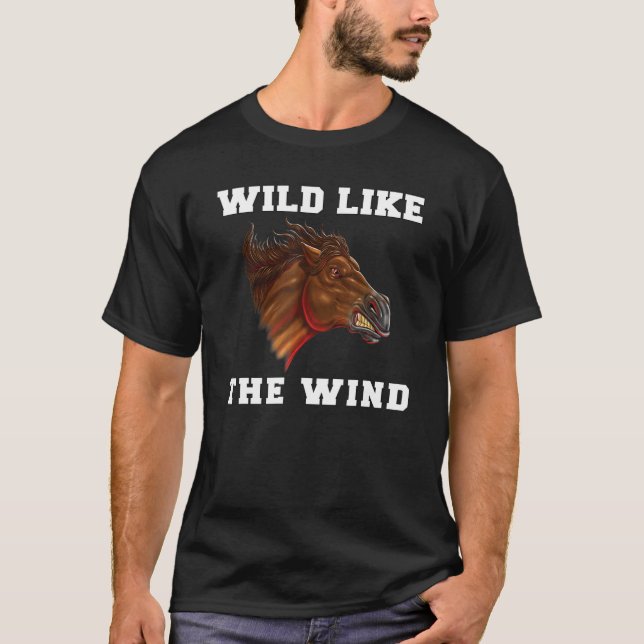 Camiseta Caballo salvaje Mustang   Mustang salvaje como el  (Anverso)