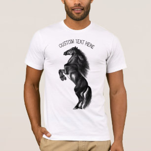 Camiseta Caballo salvaje negro vertical - Dibujo - Agregar 