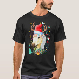 Camiseta Caballo Santa Sombrero Bebé Caballo Navidad Reno