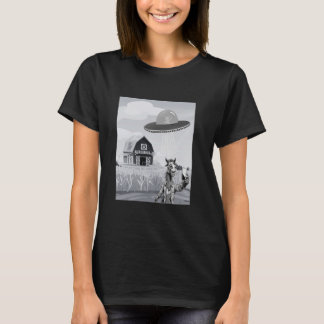 Camiseta Caballo Selfie Nave Alienígena Granja Confundido T
