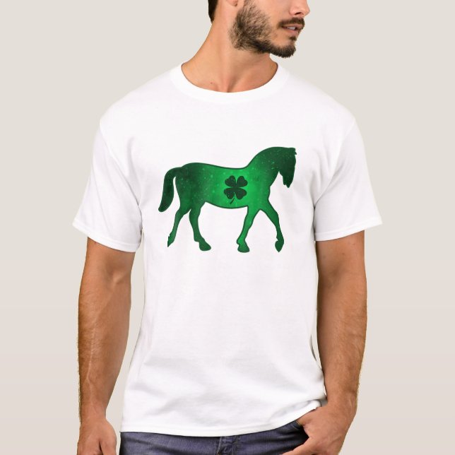 Camiseta Caballo Shamrock Clover Leaf Pajama St. Patrick's  (Anverso)
