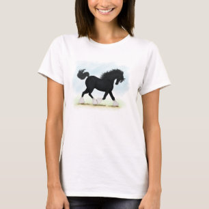 Camiseta Caballo Shire Negro Con Lucero y Calcetines