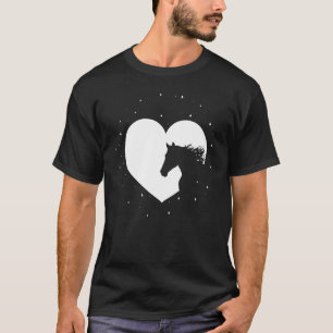 Camiseta Caballo Silhouette Mujeres de corazón Caballo mont