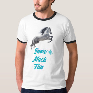 Camiseta Caballo sobre nieve mucho divertido