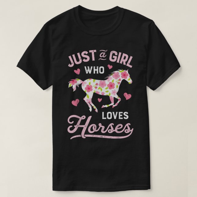 Camiseta Caballo, sólo un Chica que ama la granja de caball (Diseño del anverso)