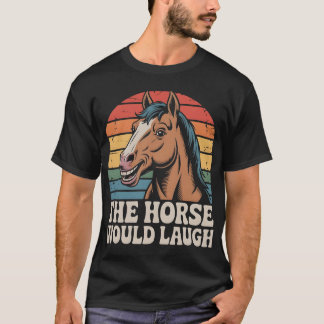 Camiseta Caballo Sonriente con Fondo Retro