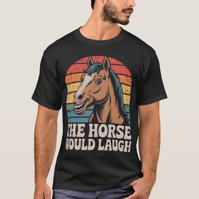 Camiseta Caballo Sonriente con Fondo Retro (Anverso)