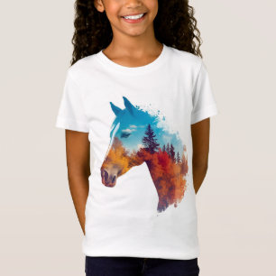Camiseta Caballo surrealista en bosque otoñal