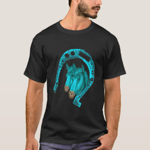 Camiseta Caballo   Tee Dos Caballos En Una Herradura Para C