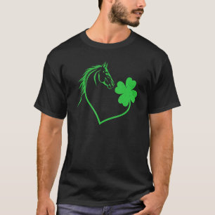 Camiseta Caballo Trébol Corazón C Hoja Día de San Patricio