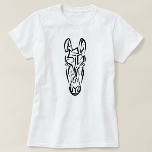 Camiseta Caballo tribal blanco y negro