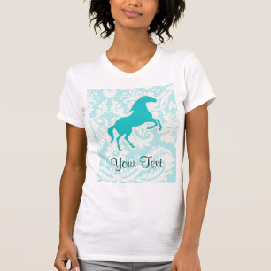 Camiseta Caballo verde azulado