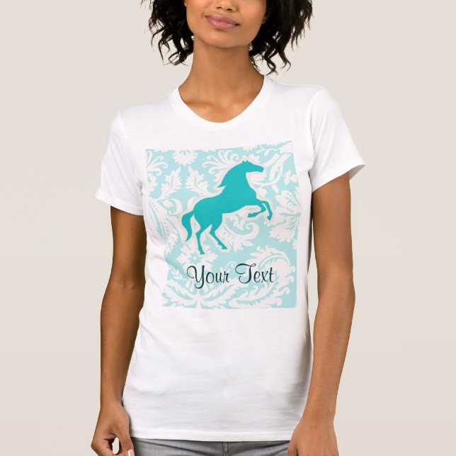 Camiseta Caballo verde azulado (Anverso)