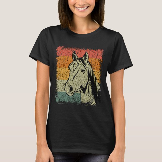 Camiseta Caballo vintage retro de equitación (Anverso)
