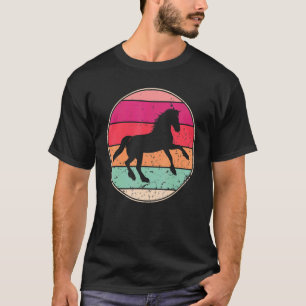 Camiseta Caballo Vintage Silueta de Caballo Retro Animal 70
