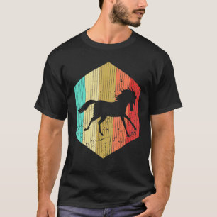 Camiseta Caballo Vintage Silueta de Caballo Retro Animal de