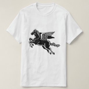 Camiseta Caballo volador - Blanco y negro