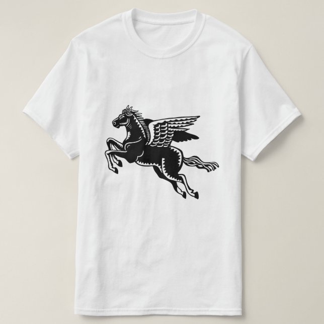 Camiseta Caballo volador - Blanco y negro (Diseño del anverso)