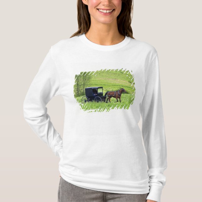 Camiseta Caballo y buggy Amish cerca de Berlín, Ohio. (Anverso)