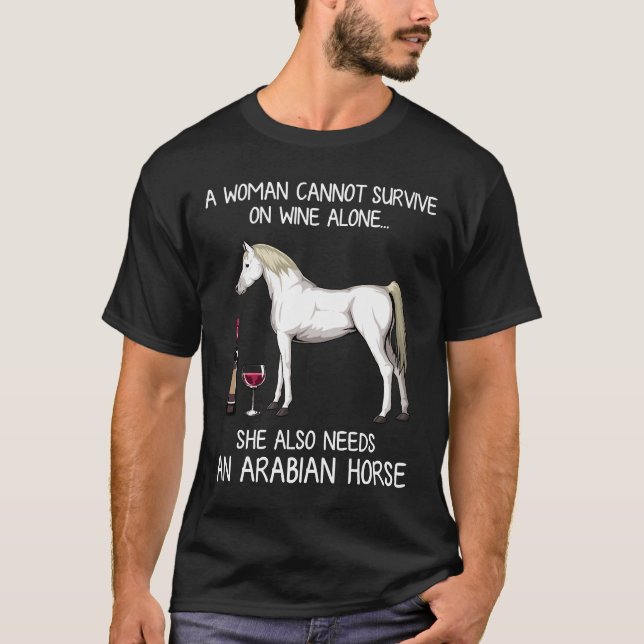 Camiseta Caballo Y Caballo De Vino De Arabia (Anverso)