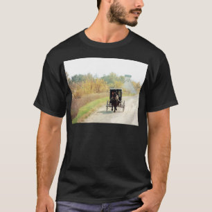 Camiseta Caballo y cochecillo de Amish del otoño