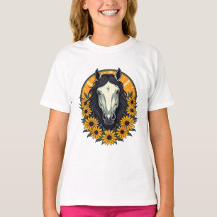 Camiseta Caballo y flores de Susan de ojos negros