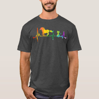 Camiseta Caballo Y Gato Corazón De Fantasma Hípica