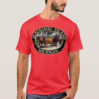 Camiseta Caballo y jaula en la histórica isla Mackinac Mich
