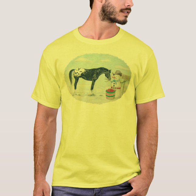 Camiseta Caballo y muñeco de nieve del Appaloosa (Anverso)
