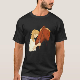 Camiseta Caballo Y Niña Silueta De Chicas Caballo Lindas 