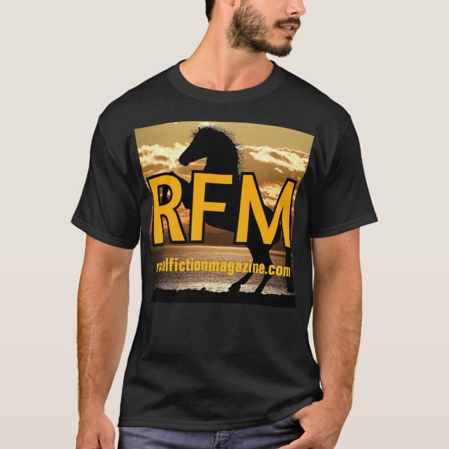 Camiseta Caballo y puesta de sol de la revista de ficción r (Anverso)