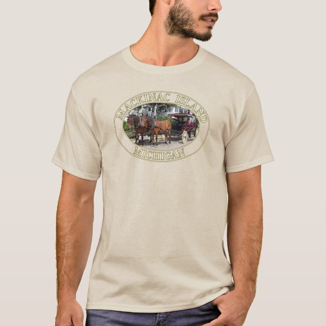 Camiseta Caballo y transporte en la histórica isla de Macki (Anverso)