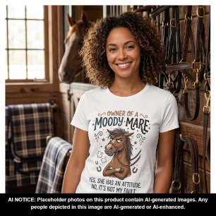 Camiseta Caballo Yegua Gruñona Actitud humor de vida en el