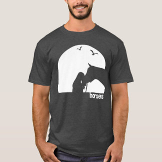 Camiseta Caballos al atardecer viajando por los mejores ami