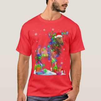 Camiseta Caballos Árbol de Navidad Luz Pajama Animal Xmas33