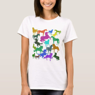 Camiseta Caballos arco iris - "¡Tonto por caballos!"
