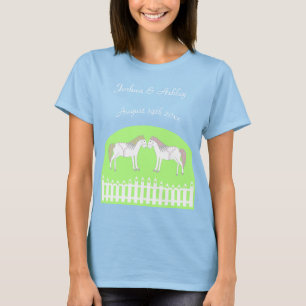 Camiseta Caballos Blancos Hermosos para Bodas Personalizado