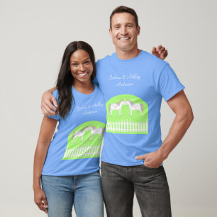 Camiseta Caballos Blancos Hermosos para Bodas Personalizado