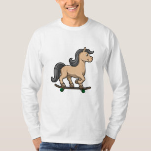 Camiseta Caballos como patinador con patineta