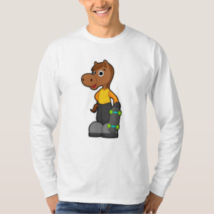 Camiseta Caballos como patinador con patineta