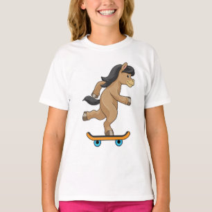 Camiseta Caballos como patinador con patineta