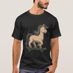 Camiseta Caballos como patinador con patineta