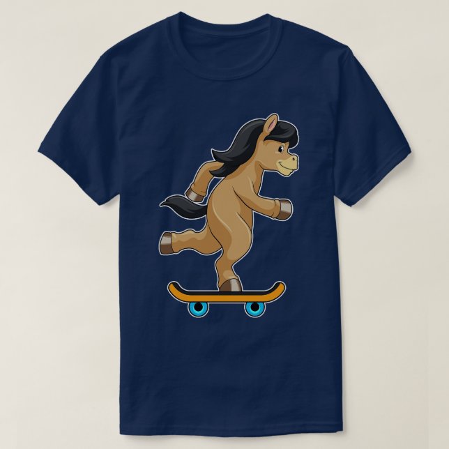 Camiseta Caballos como patinador con patineta (Diseño del anverso)