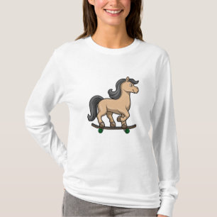Camiseta Caballos como patinador con patineta